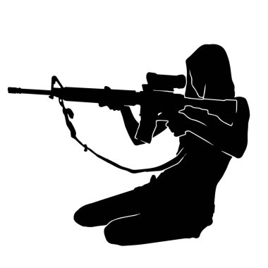 Beyaz arka planda üniforma giyen bir kadın polis memurunun vektör silueti.