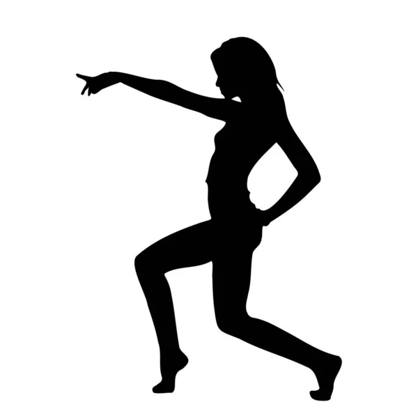 Poses Chaudes Féminines Silhouette Vectorielle Sur Fond Blanc — Image vectorielle