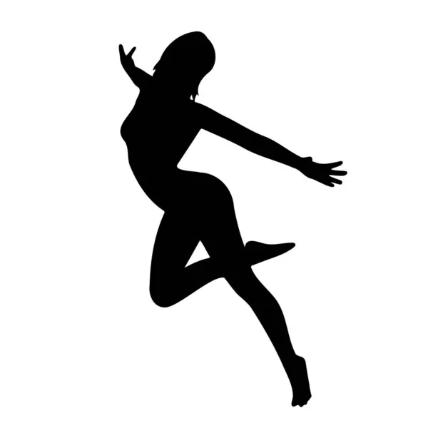 女性ホットポーズベクトルシルエット上の白い背景 — ストックベクタ