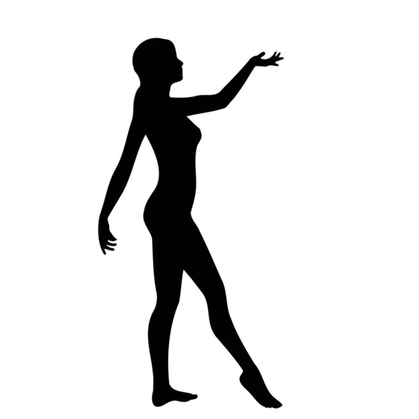 Vrouwelijke Hot Poses Vector Silhouet Witte Achtergrond — Stockvector