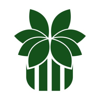 Yeşil Yaprak eko organik logo tasarım vektör şablonu. Basit düz yeşil yaprak tasarım vektörü Doğal ürünler kullanılarak orman koruma kavramı.