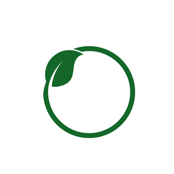 Vector Bandeira Redonda Ramos Com Folhas Verde Parte Círculo Folhas — Vetor de Stock