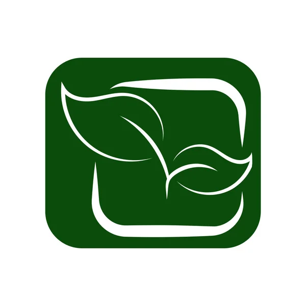 Green Leaf Öko Logo Design Vektor Vorlage Einfache Flache Grüne — Stockvektor