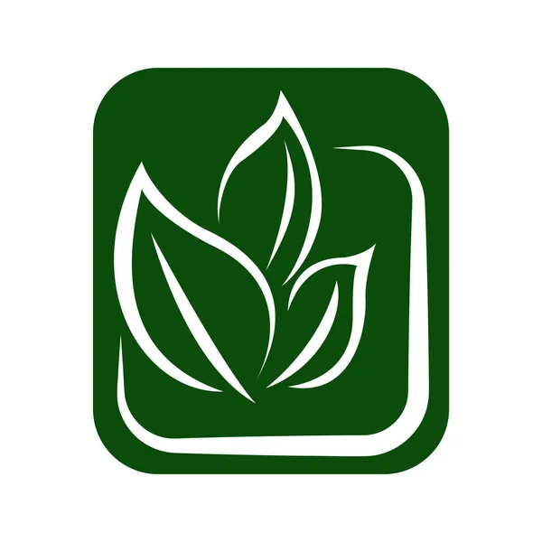 Green Leaf Eco Organische Logo Ontwerp Vector Template Eenvoudige Platte — Stockvector