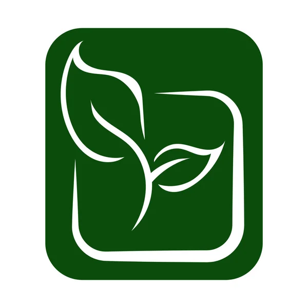 Green Leaf Eko Organiczny Wzór Wektora Projektu Logo Prosty Wektor — Wektor stockowy