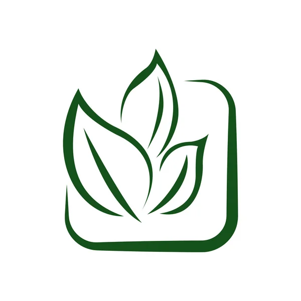 Green Leaf Eco Organic Modello Vettoriale Progettazione Logo Semplice Vettore — Vettoriale Stock