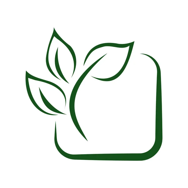 Πράσινο Φύλλο Eco Οργανικό Πρότυπο Φορέα Σχεδιασμού Logo Απλό Επίπεδο — Διανυσματικό Αρχείο