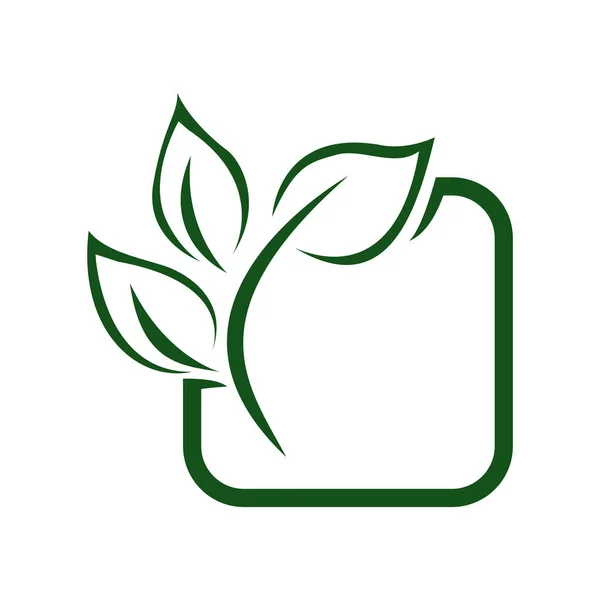 Green Leaf Eco Organic Modello Vettoriale Progettazione Logo Semplice Vettore — Vettoriale Stock