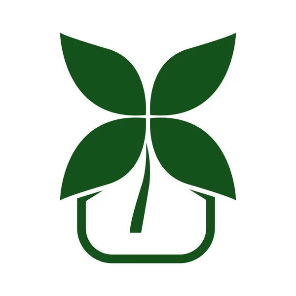 Green Leaf Eco Organické Logo Design Vektorové Šablony Jednoduché Ploché — Stockový vektor