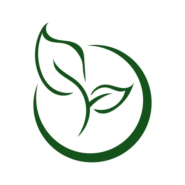 Эко Органический Вектор Дизайна Green Leaf Простой Вектор Проектирования Плоского — стоковый вектор