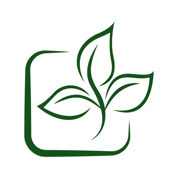 Green Leaf Eco Orgânico Logo Design Vector Template Simples Vetor — Vetor de Stock