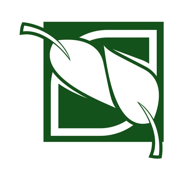 Green Leaf Eco Organické Logo Design Vektorové Šablony Jednoduché Ploché — Stockový vektor