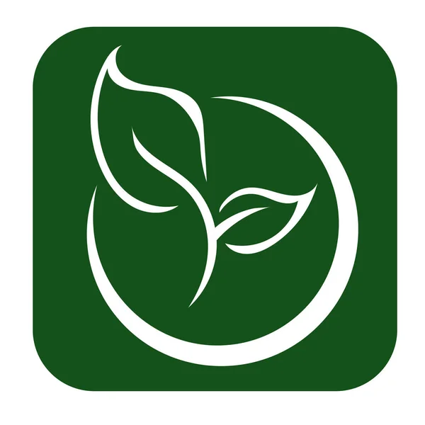 Green Leaf Eko Organiczny Wzór Wektora Projektu Logo Prosty Wektor — Wektor stockowy