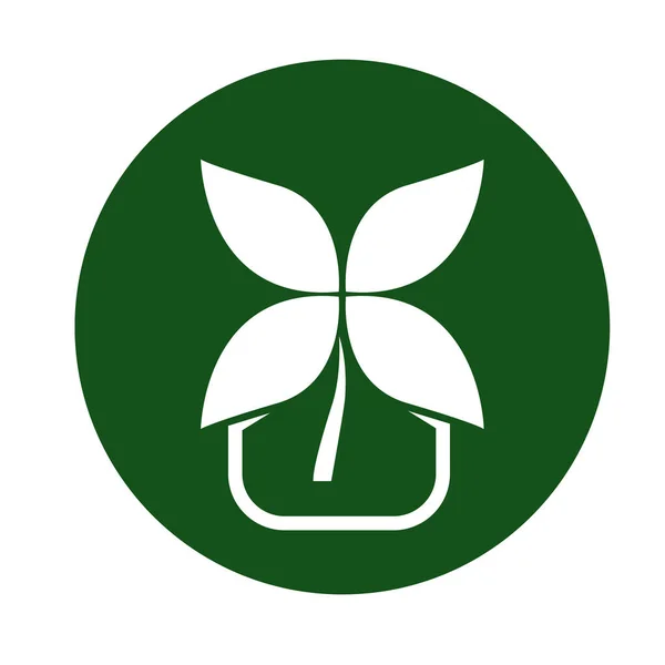 Plantilla Vector Diseño Logotipo Ecológico Hoja Verde Simple Vector Diseño — Vector de stock