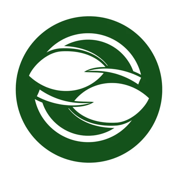 Green Leaf Eco Organic Logo Design Vector Template Vektor Desain - Stok Vektor