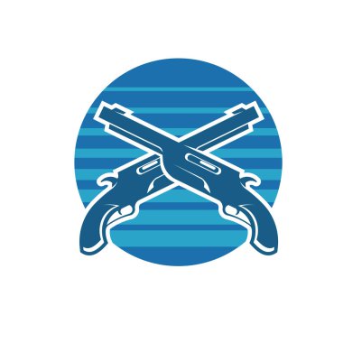 silah simge, logo ya da sembol için silueti kesiştirdi.