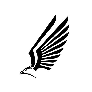Kartal maskotu kanatlarını yana doğru açıyor. Sembol, logo maskotu.