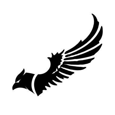 Kartal maskotu kanatlarını yana doğru açıyor. Sembol, logo maskotu.