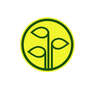 Yeşil Yaprak eko organik logo tasarım vektör şablonu. Basit düz yeşil yaprak tasarım vektörü Doğal ürünler kullanılarak orman koruma kavramı.