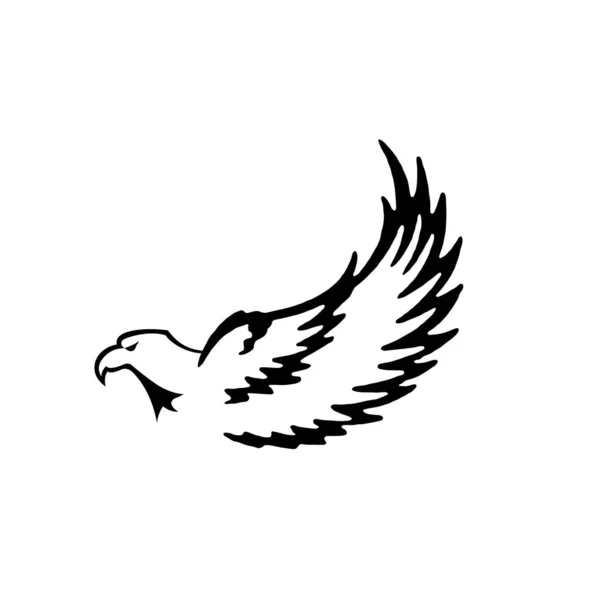 Талісман Орел Поширює Крила Бік Символ Талісман Логотипу — стоковий вектор