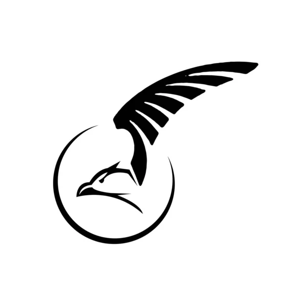 독수리 마스코트는 날개를 옆으로 놓는다 마스코트 — 스톡 벡터