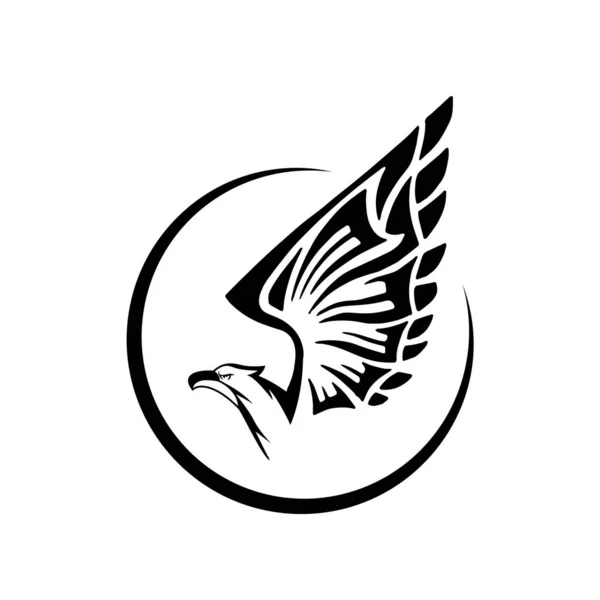 イーグルのマスコットは翼を横に広げている シンボル ロゴマスコット — ストックベクタ