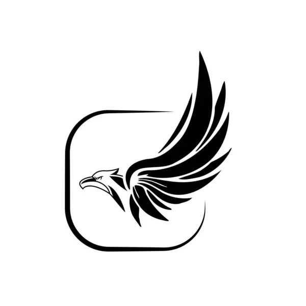Adelaar Mascotte Spreidt Zijn Vleugels Zijaanzicht Symbool Logo Mascotte — Stockvector