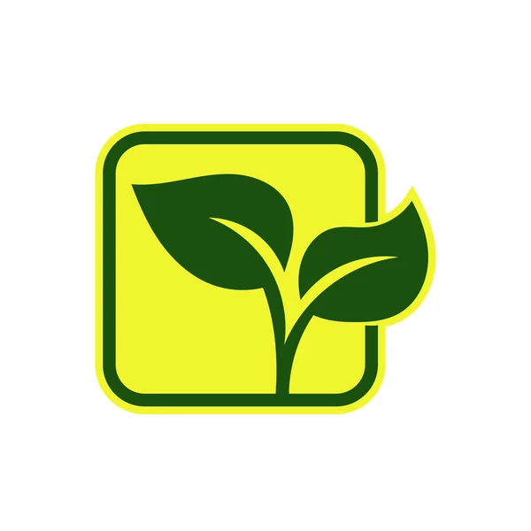 Green Leaf Eco Organické Logo Design Vektorové Šablony Jednoduché Ploché — Stockový vektor