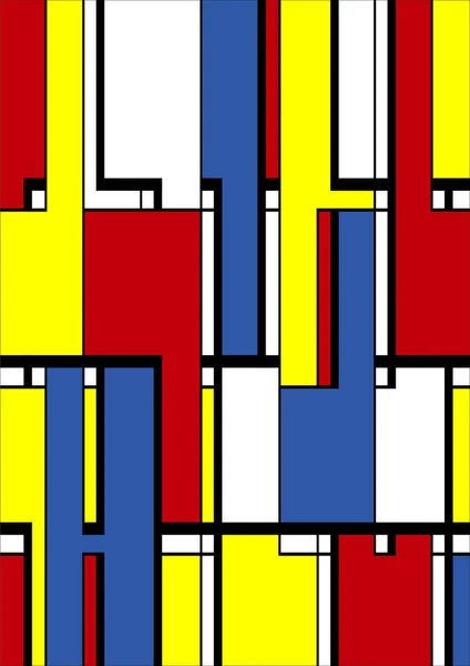 Abstract Bauhaus Geometrisch Patroon Achtergrond Vector Cirkel Driehoek Vierkante Lijnen — Stockvector