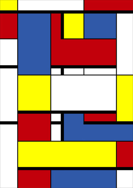 Abstract Bauhaus geometric pattern background, vector circle, triangle, and square lines color art design. Colorful Bauhaus pattern background