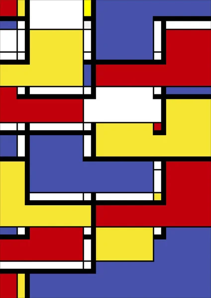 Abstraktes Geometrisches Bauhaus Muster Hintergrund Vektorkreis Dreieck Und Quadratische Linien — Stockvektor