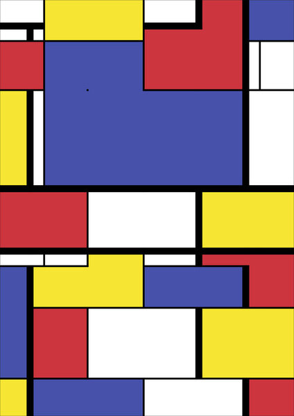 Abstract Bauhaus geometric pattern background, vector circle, triangle, and square lines color art design. Colorful Bauhaus pattern background