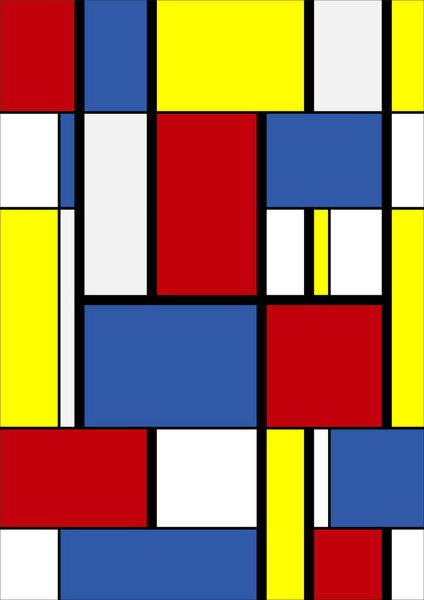 Abstract Bauhaus geometric pattern background, vector circle, triangle, and square lines color art design. Colorful Bauhaus pattern background