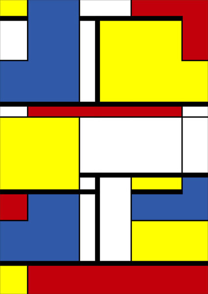 Abstract Bauhaus geometric pattern background, vector circle, triangle, and square lines color art design. Colorful Bauhaus pattern background