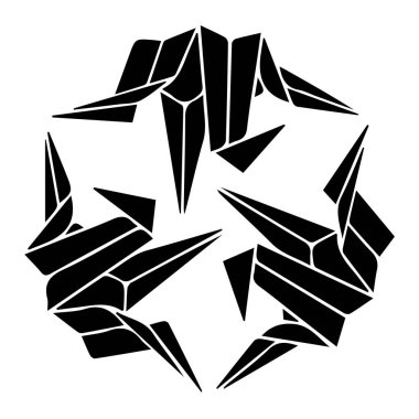 Japon klanı Kamon arması sembolü. Japon tarihi aile damgası sembolü.