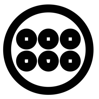 Japon klanı Kamon arması sembolü. Japon tarihi aile damgası sembolü.