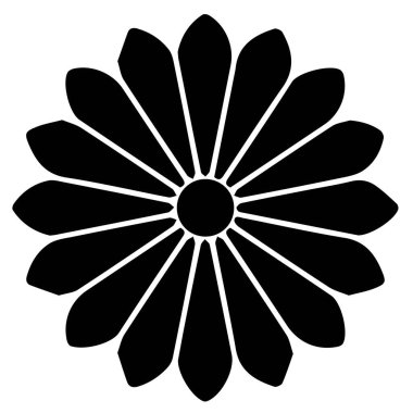 Japon klanı Kamon arması sembolü. Japon tarihi aile damgası sembolü.