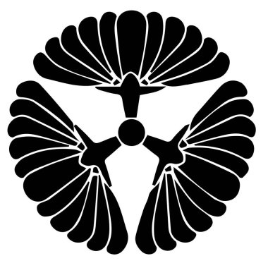 Japon klanı Kamon arması sembolü. Japon tarihi aile damgası sembolü.
