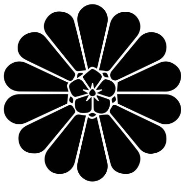 Japon klanı Kamon arması sembolü. Japon tarihi aile damgası sembolü.