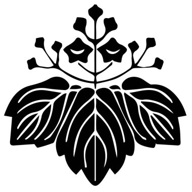 Japon klanı Kamon arması sembolü. Japon tarihi aile damgası sembolü.