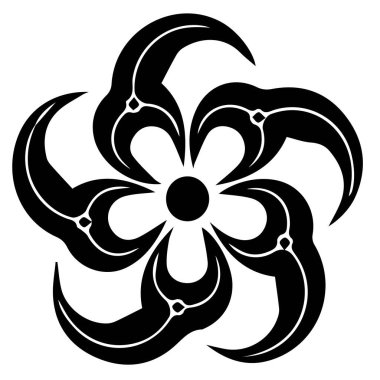 Japon klanı Kamon arması sembolü. Japon tarihi aile damgası sembolü.