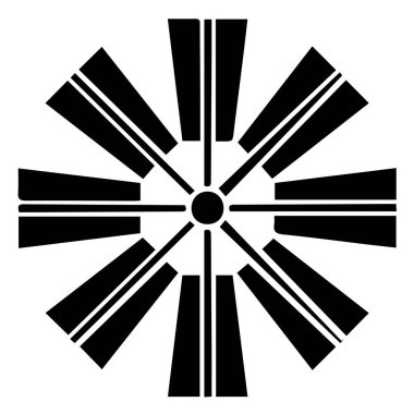 Japon klanı Kamon arması sembolü. Japon tarihi aile damgası sembolü.