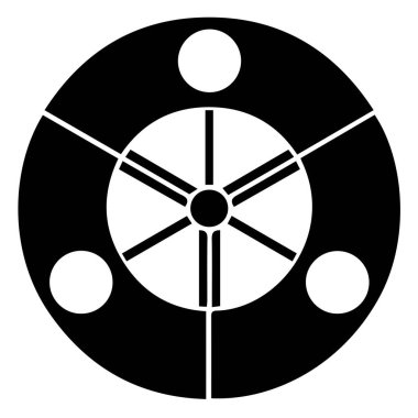 Japon klanı Kamon arması sembolü. Japon tarihi aile damgası sembolü.