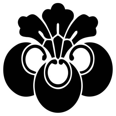 Japon klanı Kamon arması sembolü. Japon tarihi aile damgası sembolü.