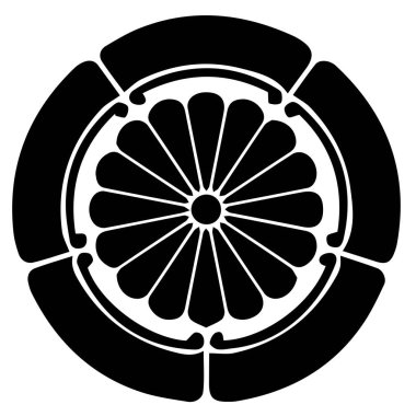 Japon klanı Kamon arması sembolü. Japon tarihi aile damgası sembolü.