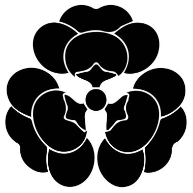 Japon klanı Kamon arması sembolü. Japon tarihi aile damgası sembolü.