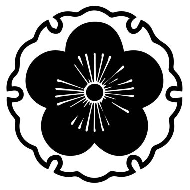 Japon klanı Kamon arması sembolü. Japon tarihi aile damgası sembolü.