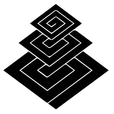 Japon klanı Kamon arması sembolü. Japon tarihi aile damgası sembolü.