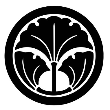 Japon klanı Kamon arması sembolü. Japon tarihi aile damgası sembolü.