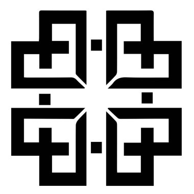 Japon klanı Kamon arması sembolü. Japon tarihi aile damgası sembolü.